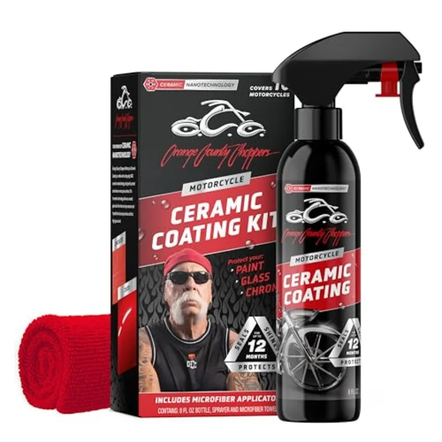 

Керамическое покрытие для мотоциклов OCC - защищает, придает блеск, защищает краску, хром и стекло до 12 месяцев, черный цвет