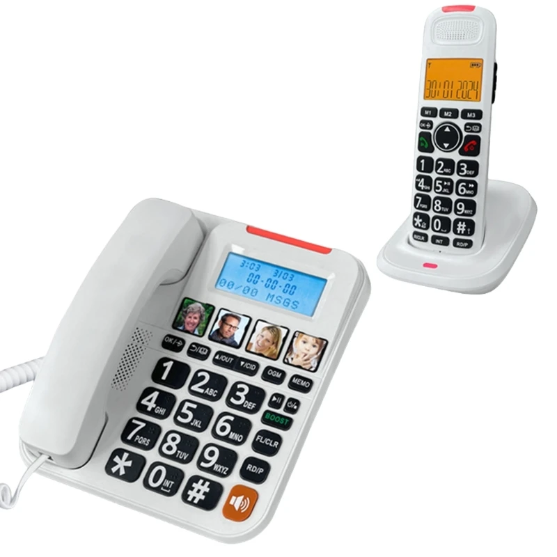 Enhances Volumes 28DB Corded Phone Set With 1 Touches Memory Speed Dials and 10 Ringtones