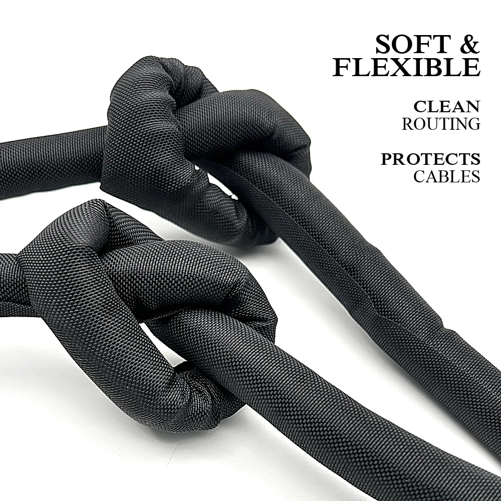 2/5/10/20M PET Open wound textile sleeve ID 3~50mm Anti aging/dust-proof/noise reduction/harness arrangement tube