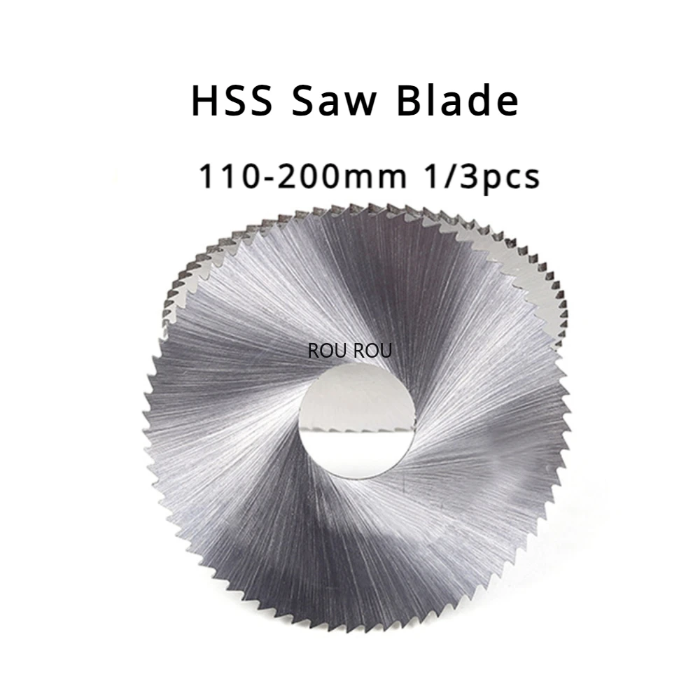 110-200mm 1/3pcs Slitting Saw Blade HSS Steel Circular Cutting Slotting Tool Accessories for Wood Plastic Aluminum