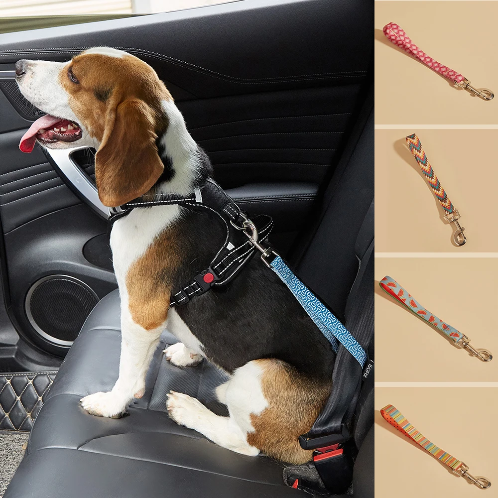 Multi-choice Short Dog Leashes Lovely Printed Dog short seat belt Leash Walking Dogs Street Anti-escape Dog Rope Pet Supplies