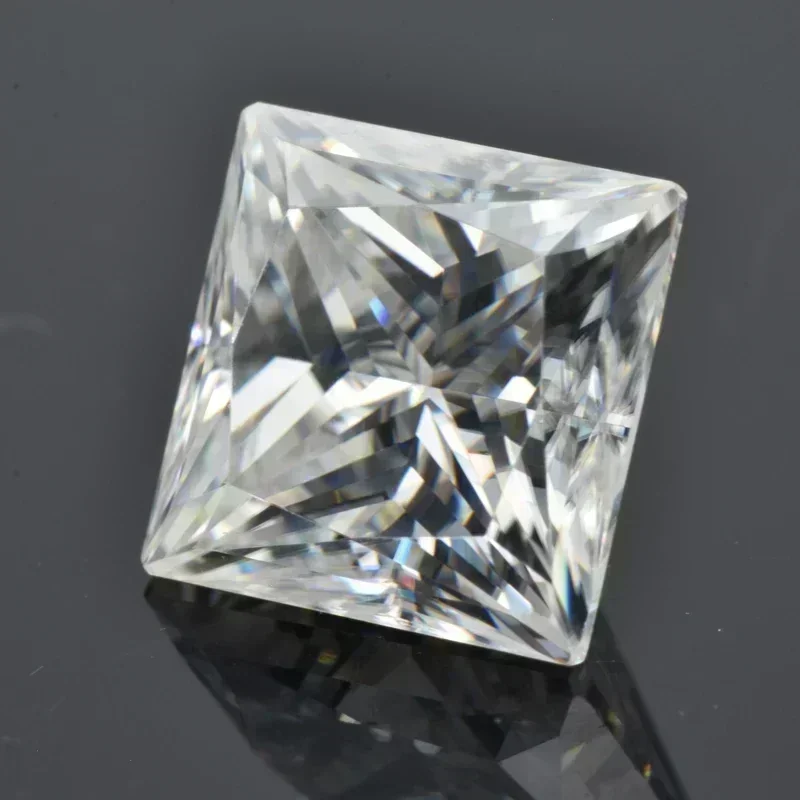 

Moissanite Stone Princess Cut D Color VVS1 with GRA Certificate, 4.5x4.5mm-10x10mm, Sparkling Square Gem for Jewelry Making