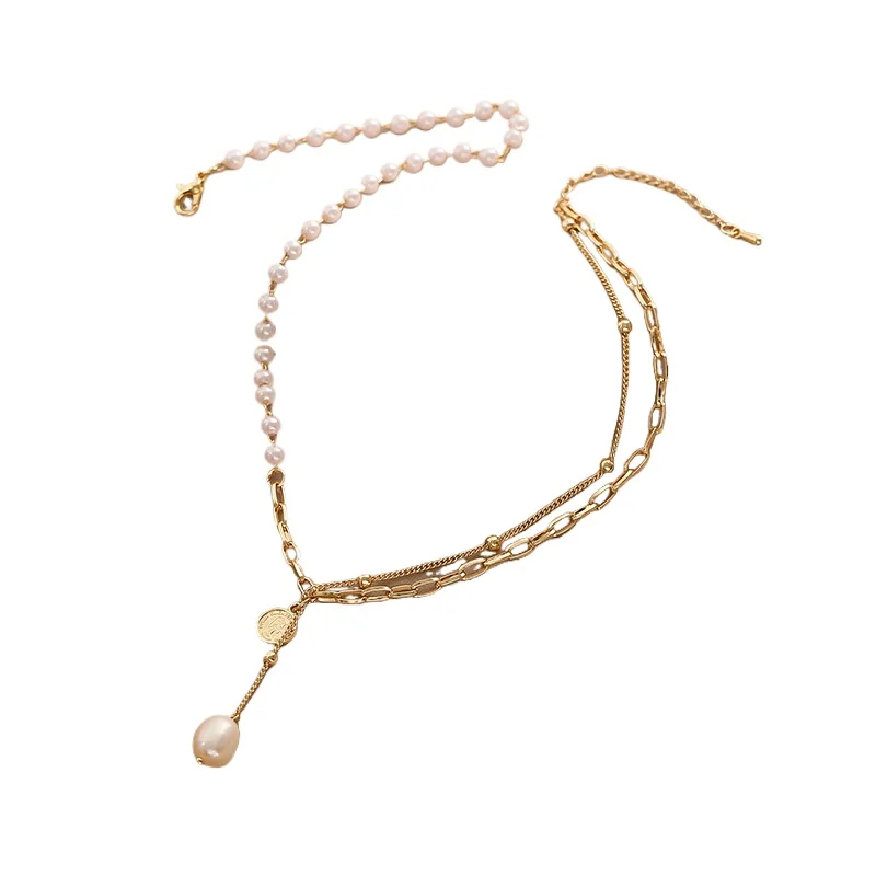 

*Niche design pearl necklace female tassel clavicle chain cold wind