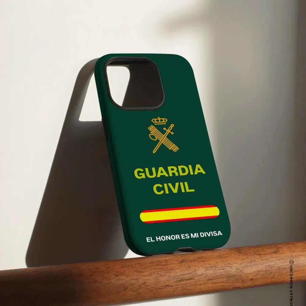 Funda de teléfono con emblema Civil de la guardia española para iPhone 17 16 15 14 13 12 Pro Max Plus, carcasa dura líquida de doble capa HD brillante