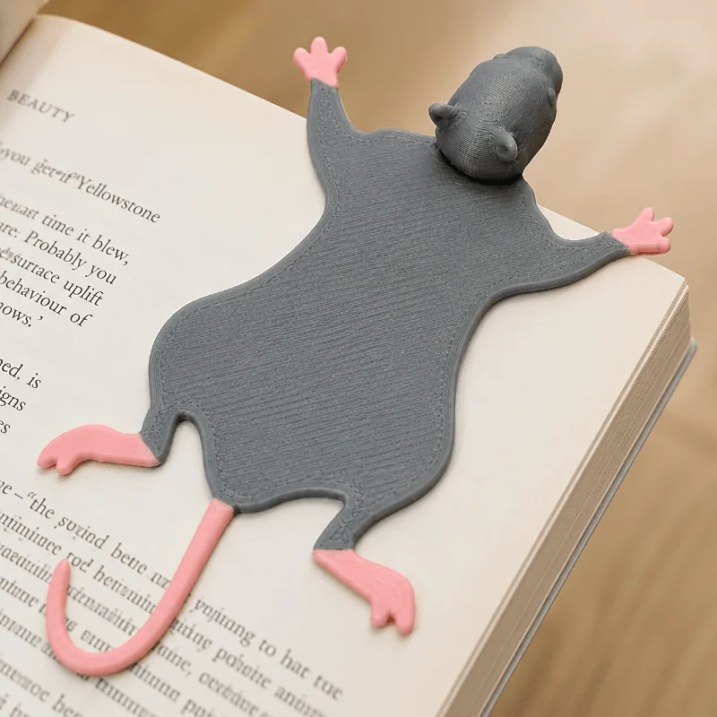 Cute 3D Rat Shape Bookmark, Funny Animal Page Marker, Creative Unique Book Markers for Book Lovers, Interesting Reading