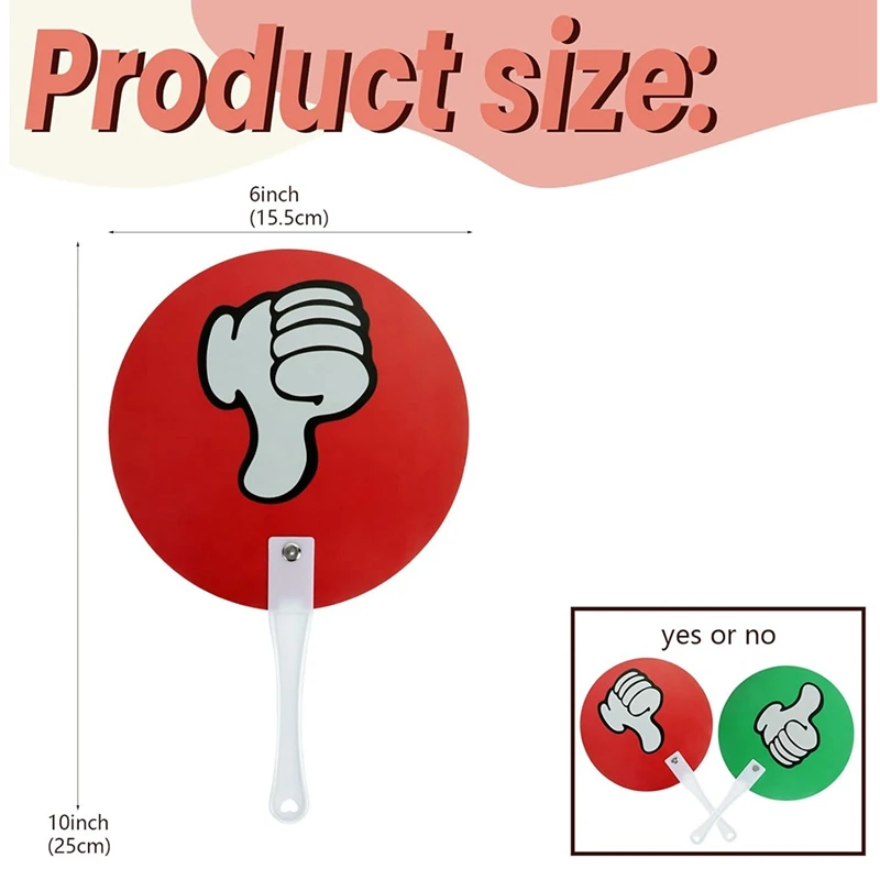 10 Pack Thumb Thumbs Down Classroom Voting Paddles Small Group Classroom Supplies Teacher Supplies, Yes or No-DTB3