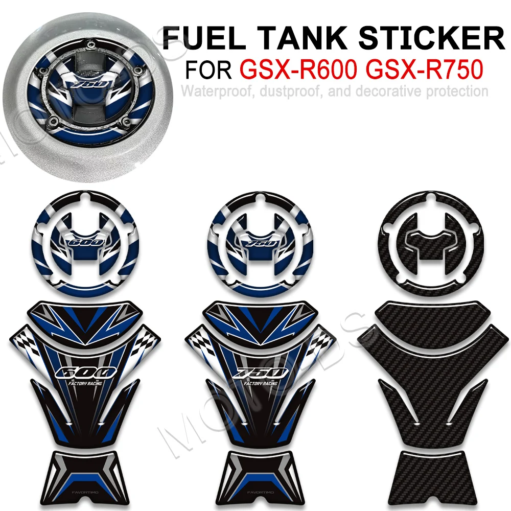 For GSX-R600 GSX-R750 GSXR GSX-R 600 750 R GSX 600R 750R 3D Fuel Tank Pad Sticker Set Gas Oil Protection Decals Waterproof