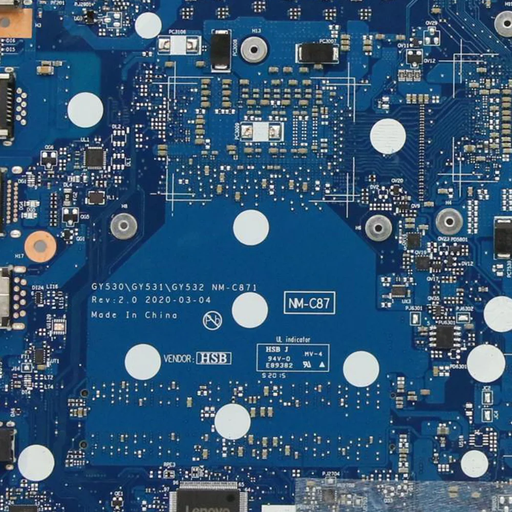 NM-C871 Laptop Motherboard For Lenovo IdeaPad Gaming 3-15IMH05/5-15IMH05 With CPU I5-10300H I7-10750H GPU GTX1650/GTX1650Ti 4G