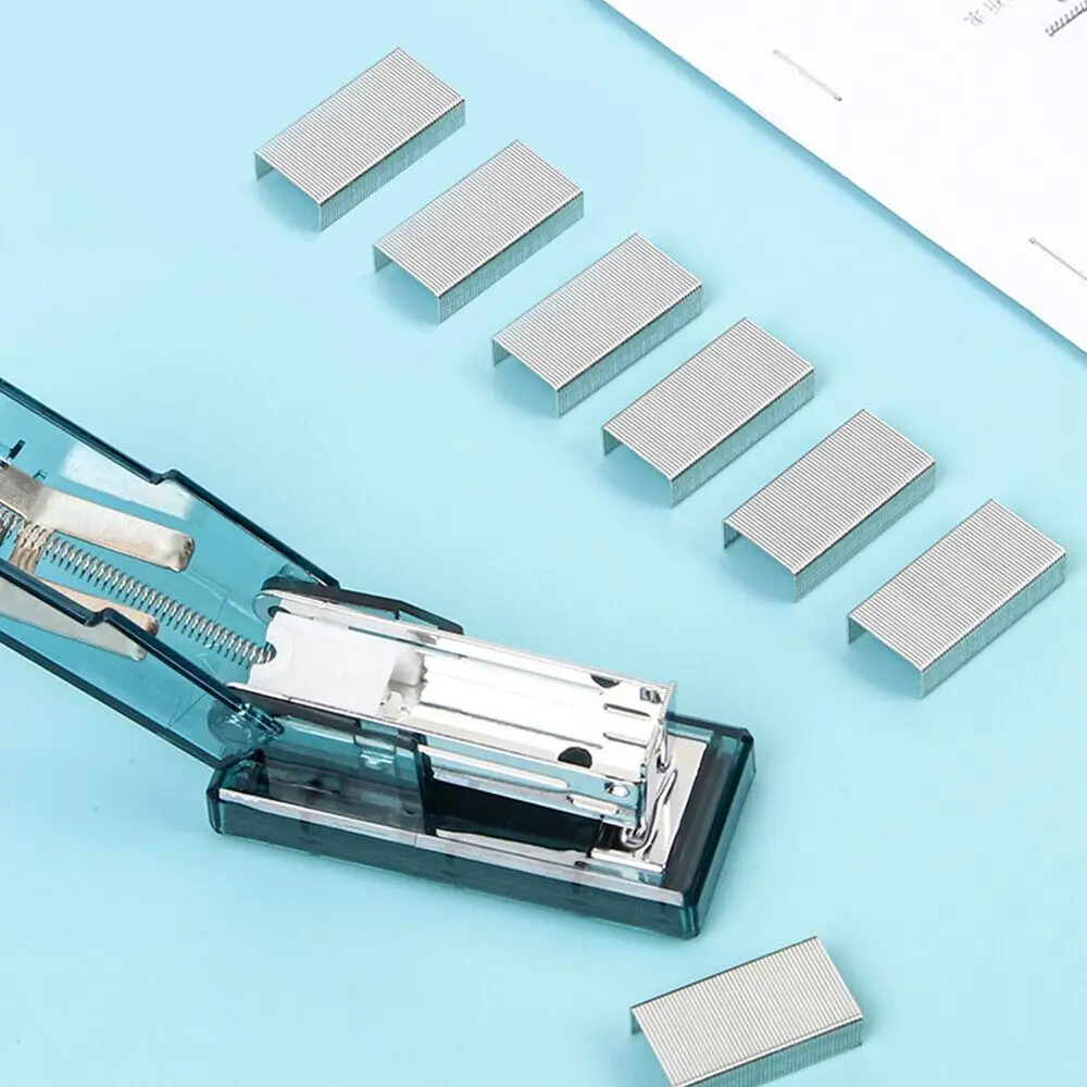 Portable Plastic Mini Stapler File Organizer Transparent Trumpet Stapler Binding Tools Office Supplies Paper Binding Machine