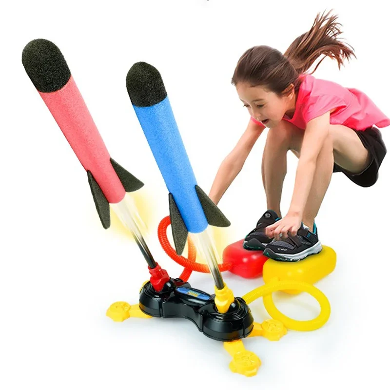 Outdoor Toy Rocket Launcher for Kids Dueling Outdoor Games for Child Stomp Launch Pad Steam Gift for Boys and Girl Foam Rocket