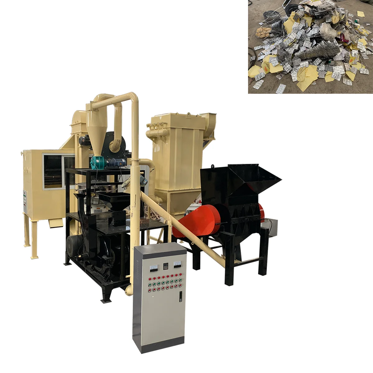 Miracle High Efficiency Waste Blister Recycling Machine Aluminum Plastic Recycle Separating Machine made in China