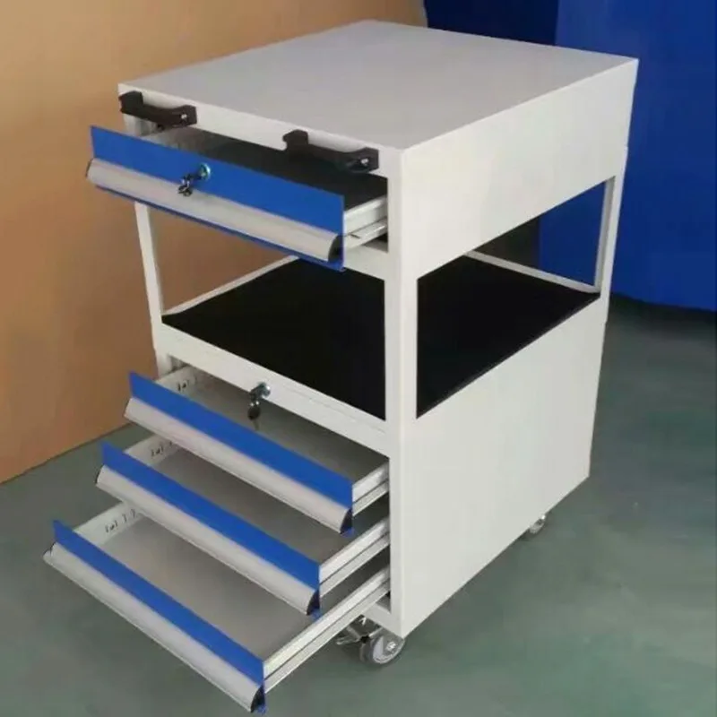 

Workshop turnaround assembly shelf trolley, drawer-type cabinet trolley