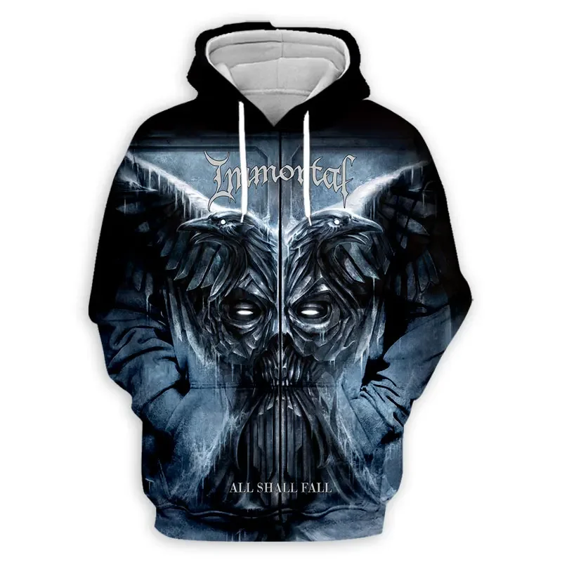 Black Metal Rock Immortal 3D Print Hoodies Men Women Fashion Casual Sweatshirts Oversized Hoodie Pullovers Tracksuit Clothing