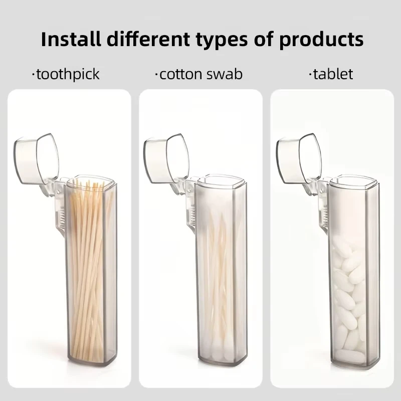 Clear Portable Plastic Toothpick Holder Case, Outdoor Travel Toothpick Container, Supplies for Kitchen and Restaurant Use