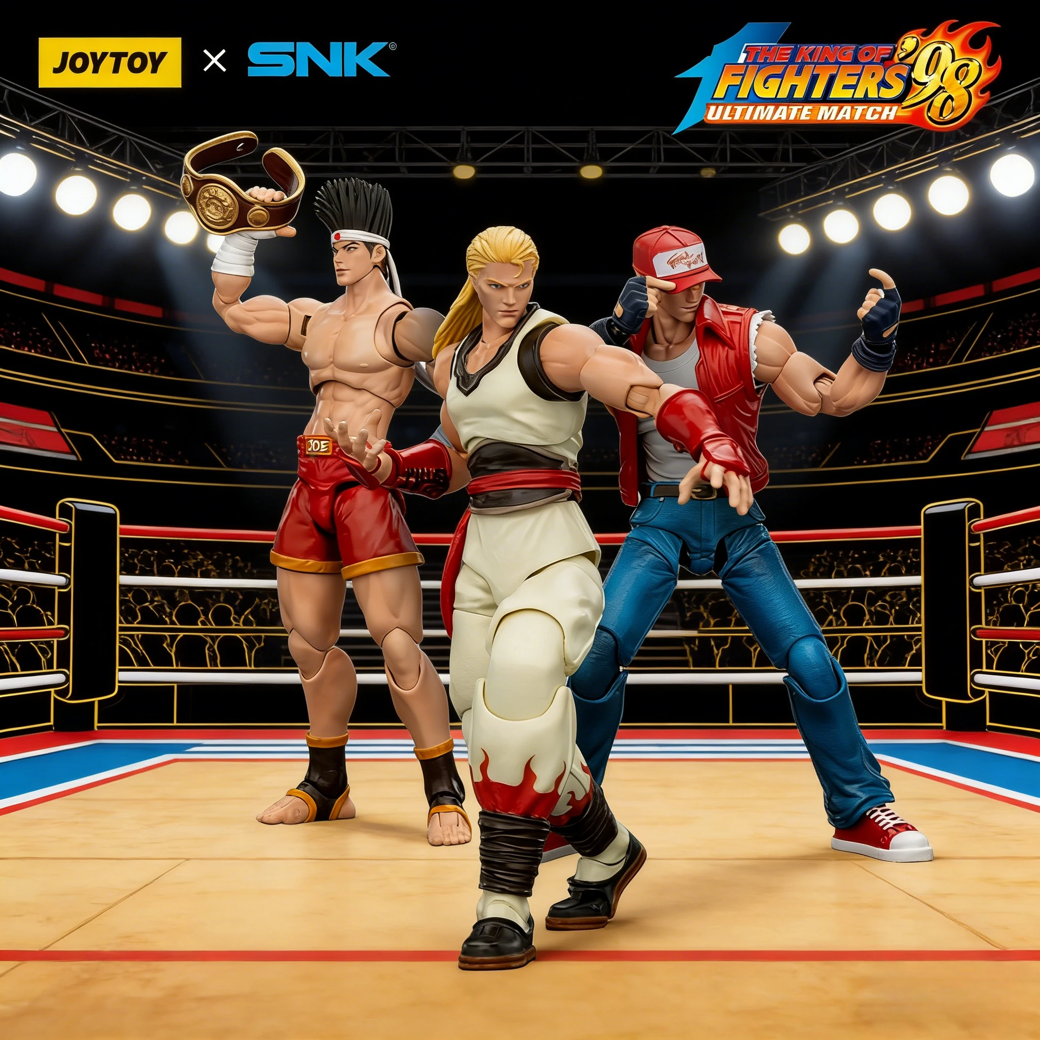 

Коллекционная модель JOYTOY SNK 1/18: Фигурки KOF '98UM Fatal Fury — Терри Боуджард, Энди Боуджард, Джо Хигаси (комбинированный набор)