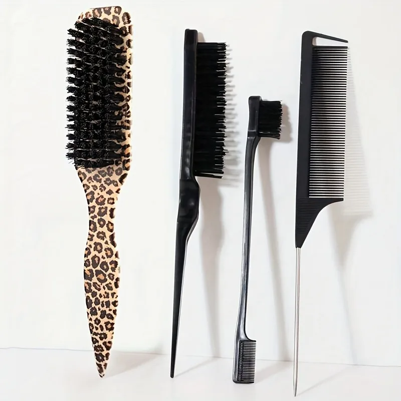 

4PCS Pointed Tail Comb Set Anti-Static with Nylon Bristles for All Hair Types Professional Salon Home Use Styling Tool​