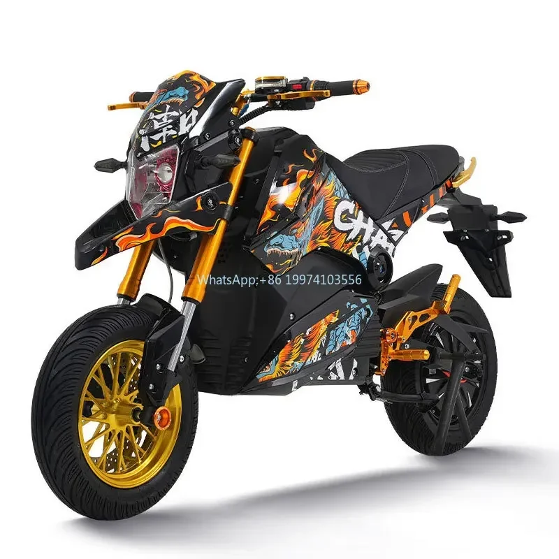 With fat tire2024 Factory Price Brushless 5000watt 8000 watts 72v Hub Motor Electric Motorcycle