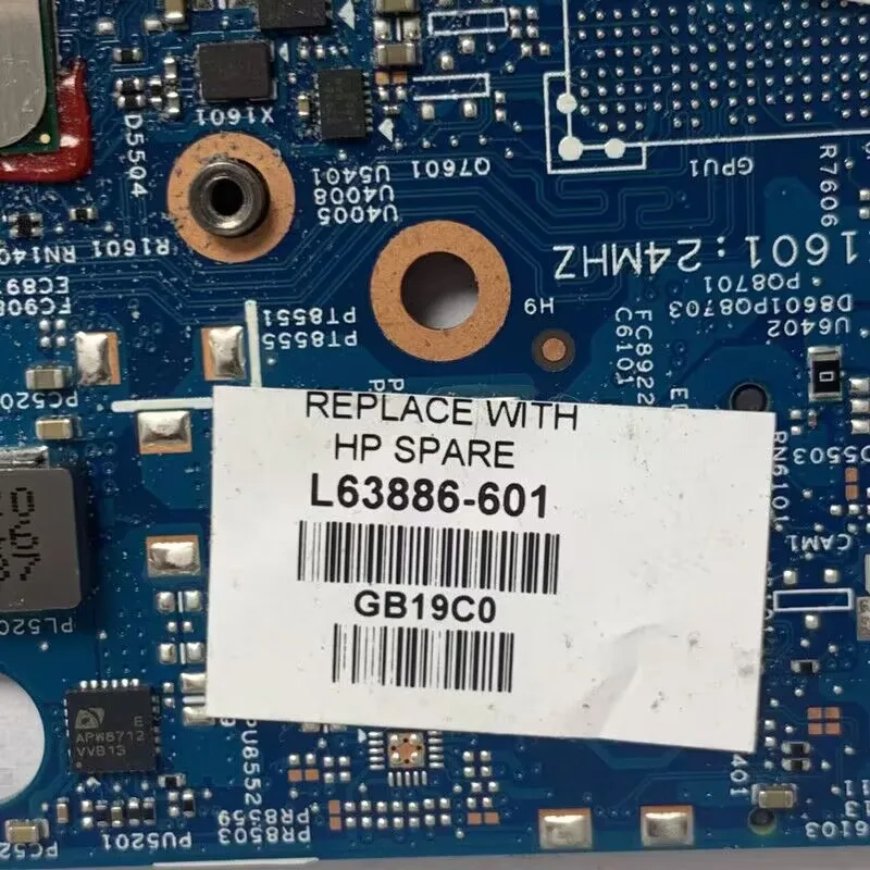

For HP 15-DR Laptop Motherboard L63886-001 L63886-501 L63886-601 448.0GB13.0011 18748-1 With SRGKW I7-10510U CPU 100%Tested Good