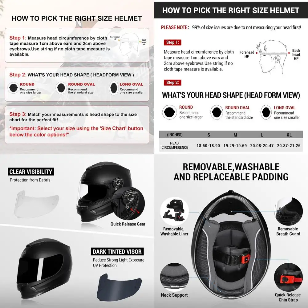 

Youth Motorcycle Helmets Full Face Lightweight with Dual Visors - DOT Certified