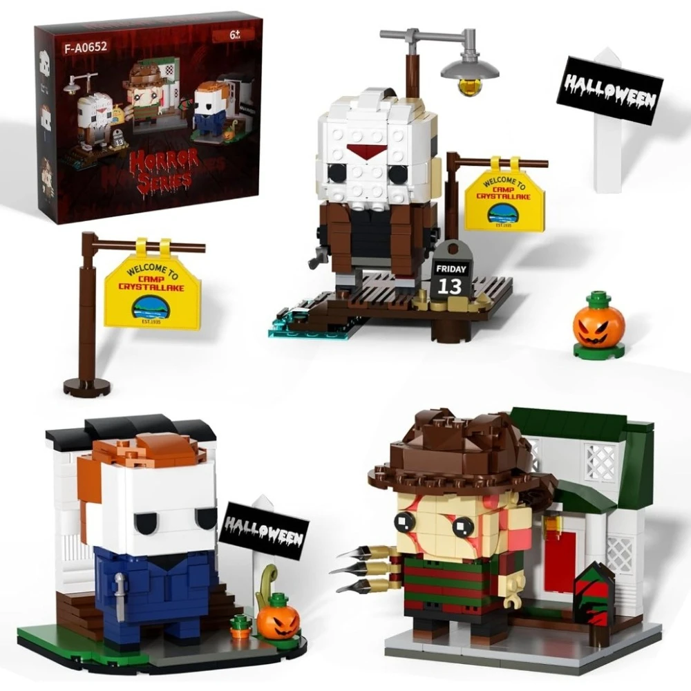 Horror Movie Series Building Set Halloween Figures Set Nightmare ELM Street The Friday Action Figures Halloween Toys for Kids