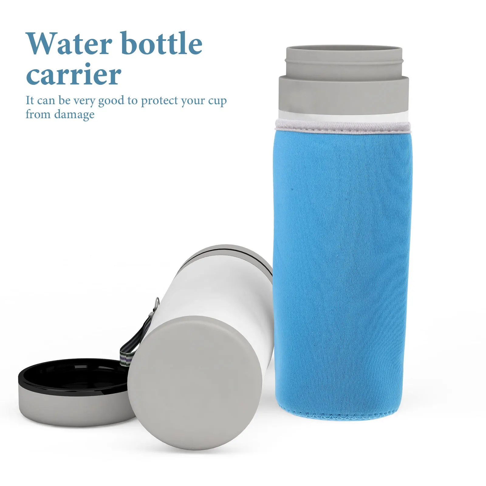 

550 ML Cup Set Sports Bottle Carrier Insulated Waterbottle Holder Case Glass Pouch for