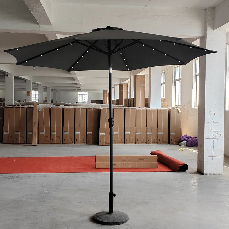 2024 Hot Selling Garden Electric Automatic Parasol Patio Umbrella Light Parasol Solar LED Lights Umbrella Ombrelone Commercial