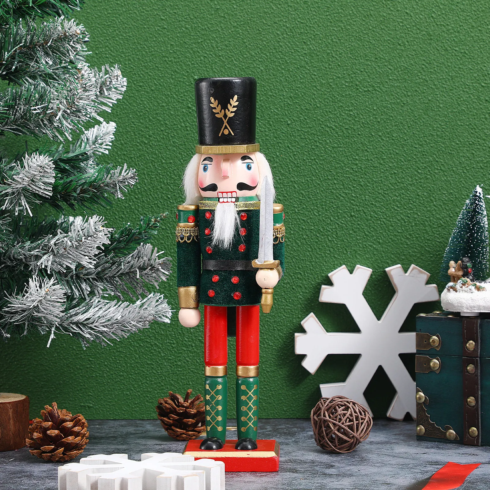 

1Pcs Nutcracker Desktop Ornament Exquisite Puppet Adornment Home Office Decor Compact Size Fine Craftsmanship Creative Unique