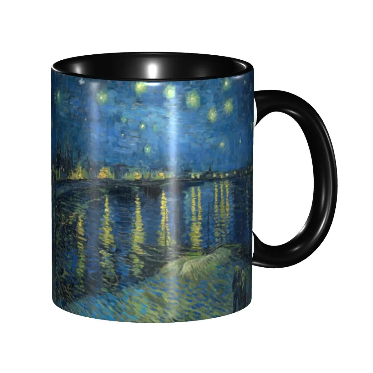

DIY Starry Night Over The Rhone Ceramic Mugs Customized Vincent Van Gogh Coffee Cup Creative Gift