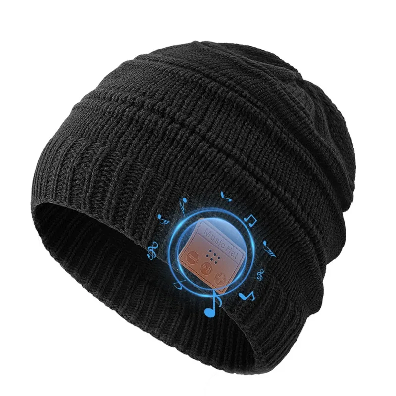 Bluetooth Headset Music Cap Binaural Stereo Removable and Washable Knitted Hat Multi-function Cap Bluetooth Cap 5.4