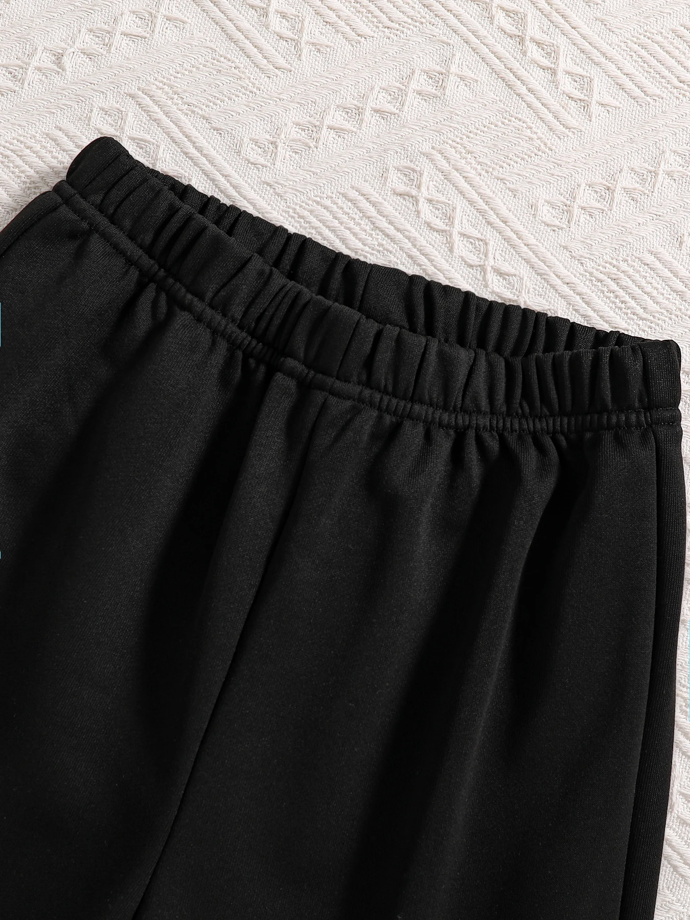 Çocuk giyim sonbahar kızların moda seti trendy siyah hoodie + beyaz omuz askısı astar + siyah pantolon 3-piece set