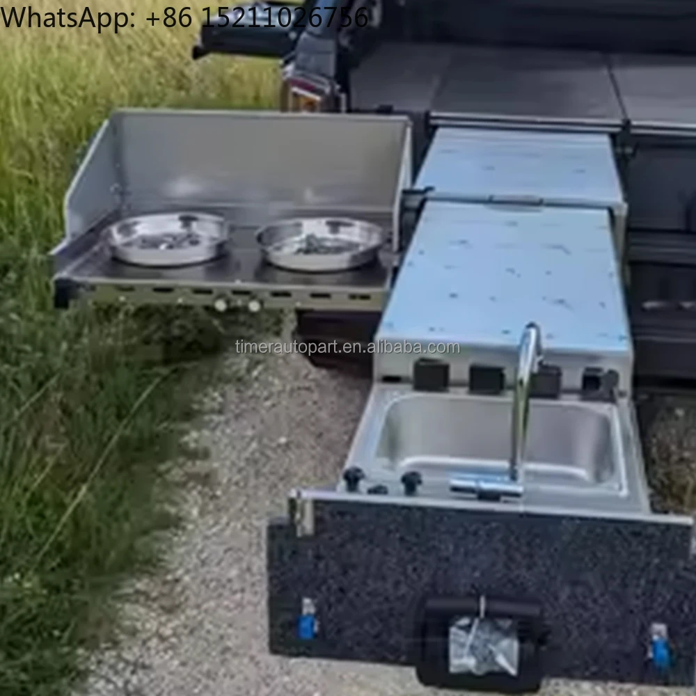 4X4 Truck Bed Off-Road Long Camper Storage Containers Overland Customized Camper Slide Out Storage Mini Kitchen System for Sale