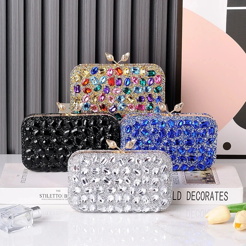 Colorful Handbag for Small Women Party Purses Luxury Designer Crossbody Bag 2024 Brands Hand Cell Phone Bag Jewel Diamond Clutch