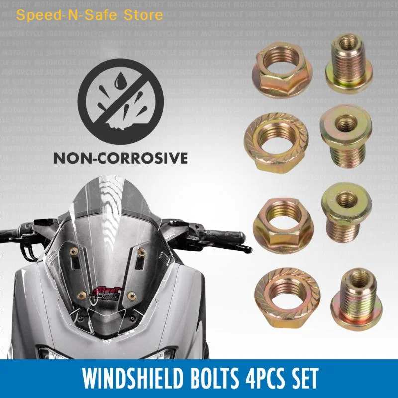 4pcs Motorcycle Windshield Visor Inner Mount Bolts Anti-Impact Crash Resistant Fasteners for Motorbike Modification Upgrade Par