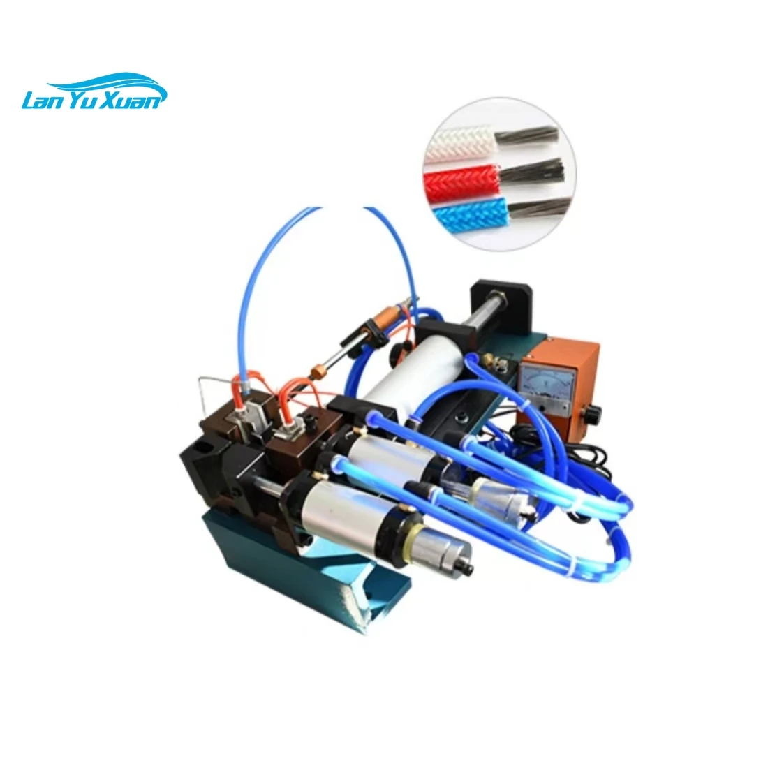 

305 Braided Wire Hot Stripping Machine Dual acting cylinder with unique sliding seat pneumatic and electrical control