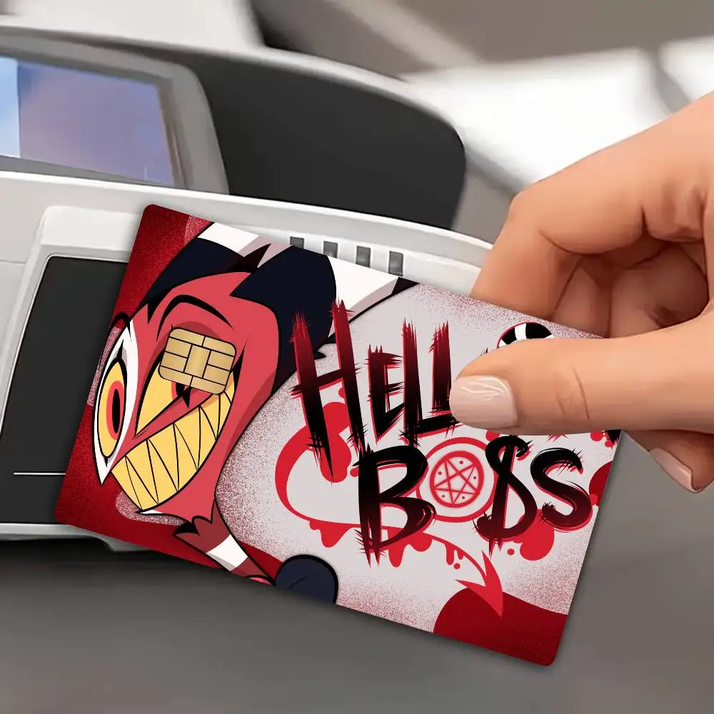 Popular H-Helluva B-Boss Animation Anime Front Cover Film Sticker Skin for Credit Debit Card Small Large Chip