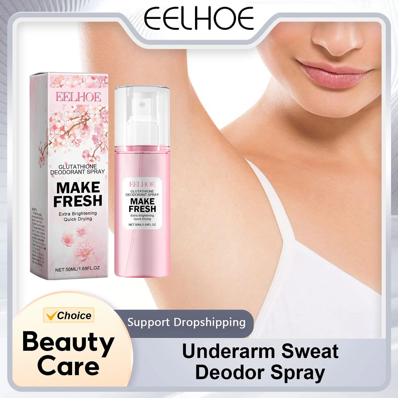 Body Odor Underarm Sweat Deodor Spray Antiperspirant Clean Armpit Deodor Eliminate Bad Smell Lasting Aroma Skin Care Spray 50ml