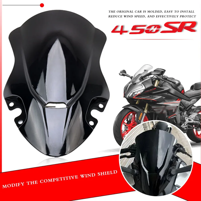 For CFMOTO 450SR 2022 2023 Motorcycle Front Windshield Windscreen Cover Plastic Wind Shield Deflector Racing Windshield