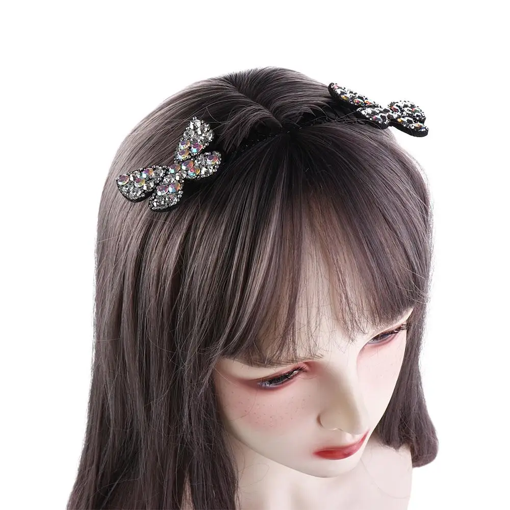 Sweet Rhinestone U Shape Hair Styling Comb Butterfly Star Fixed Combs Teeth Bow Spring Hair Comb Girls