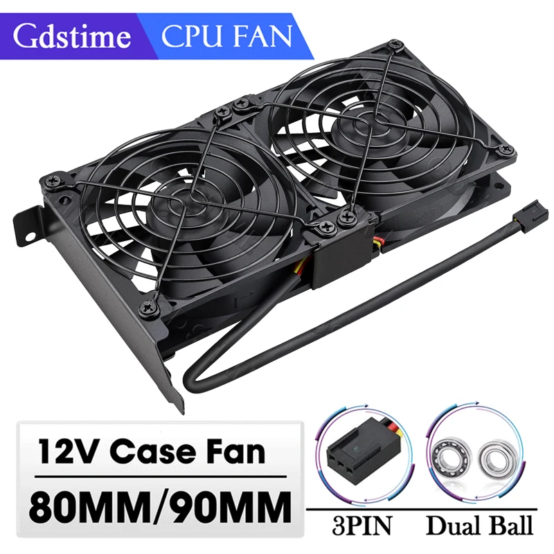 Gdstime 80MM CPU Case Fan 90MM Universal Desktop Computer VGA Cooler 8025 Partner Chassis PCI Graphics Card Double&Triple Fan