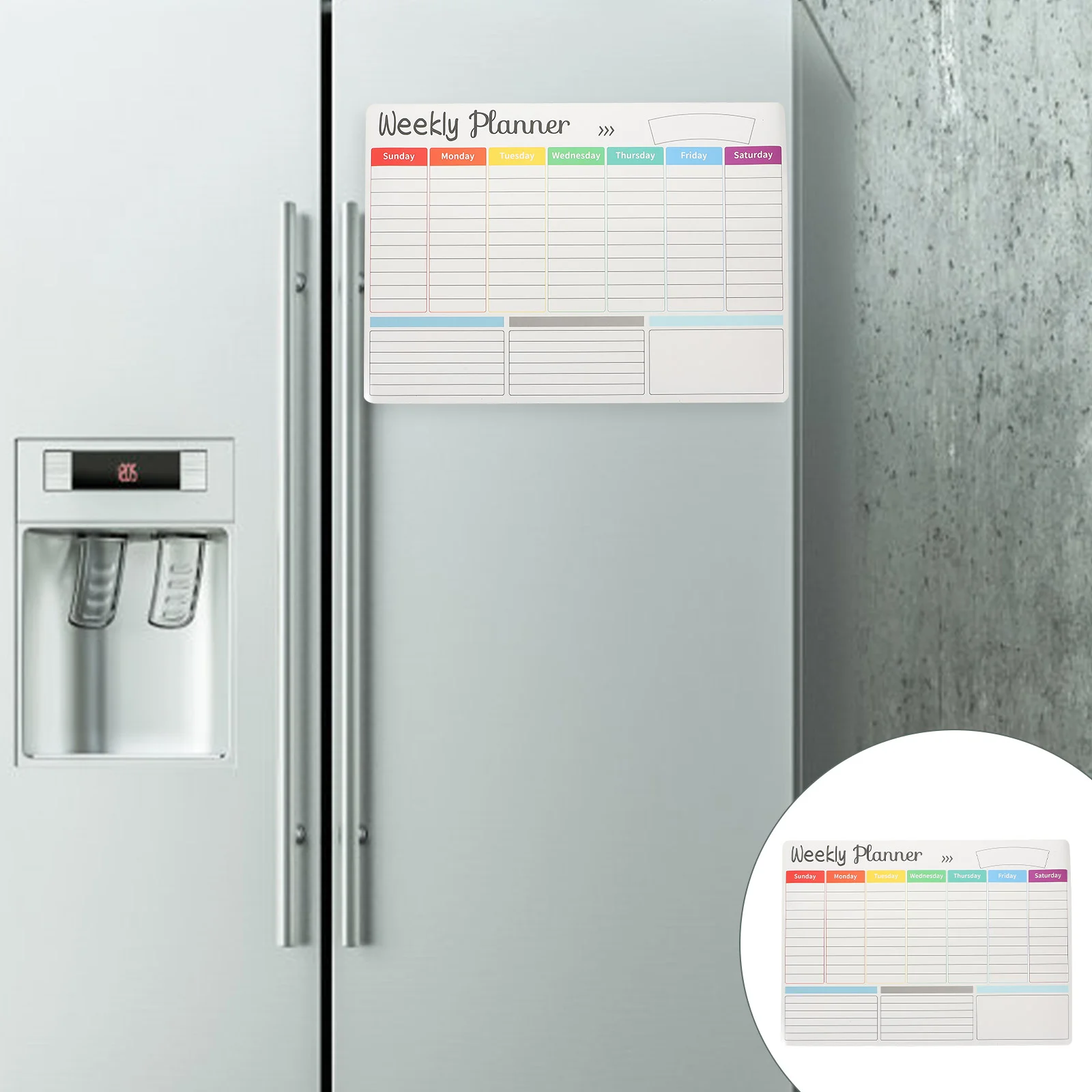 Portable Fridge Calendar Dry Erase Boar Message Board Daily Plan Monthly White Magnet Soft Magnetic Whiteboard