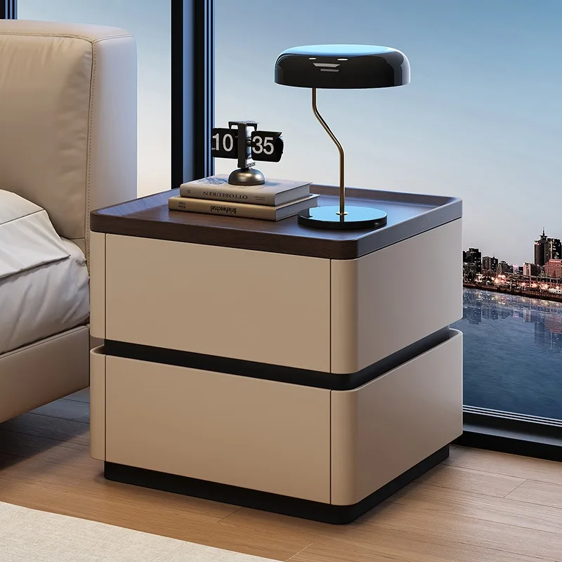 Fomex Fomex Light Luxury Bedside Table Solid Wood High-end Household Bedroom 2026 Hot-selling Password Lock Italian Minimalist B