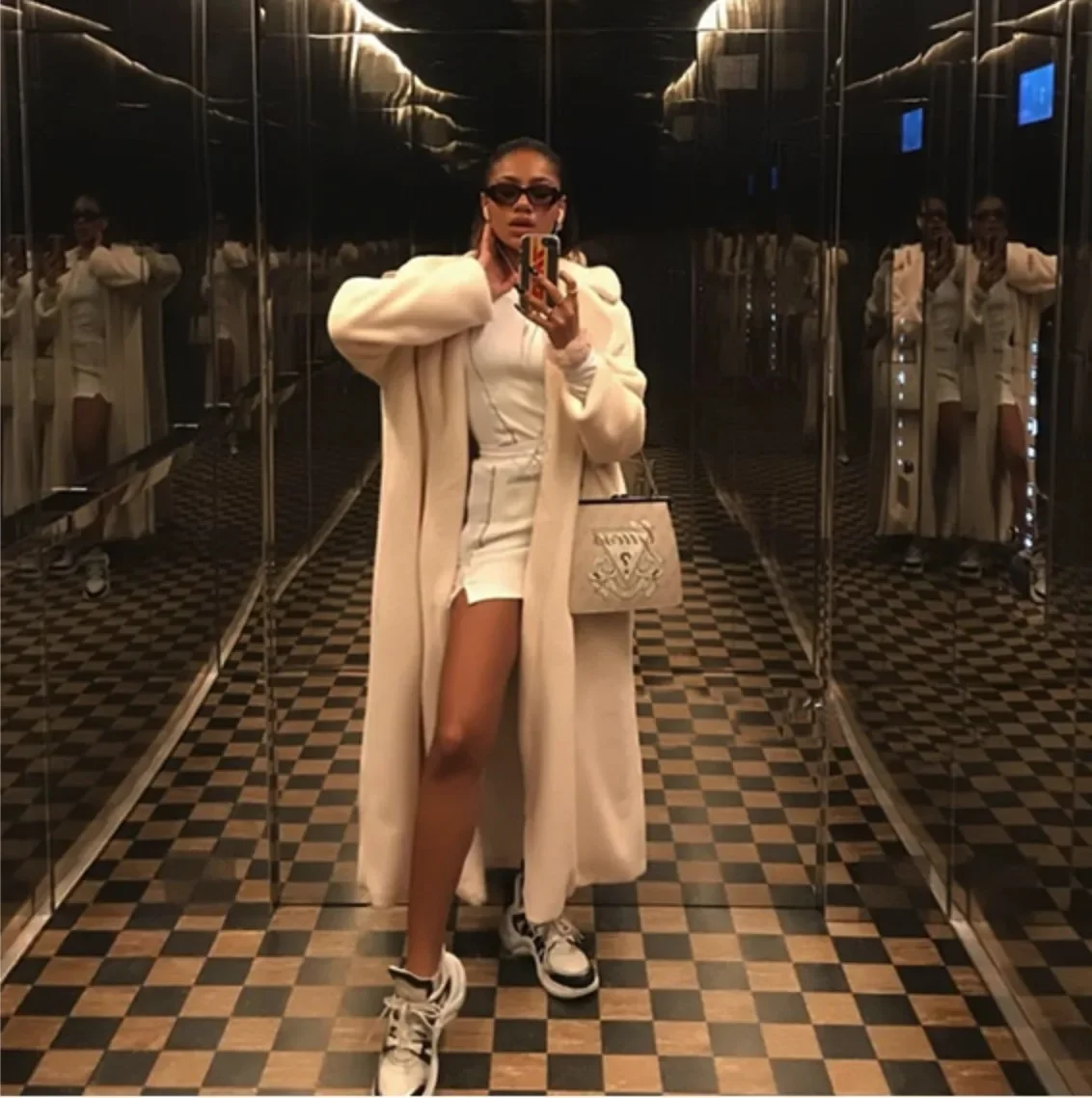 Belt Model Retro High Street Furry Big Jacket Thin Long Versatile Age-reducing Woolen Jacket Bathrobe Model 2024. Imitate