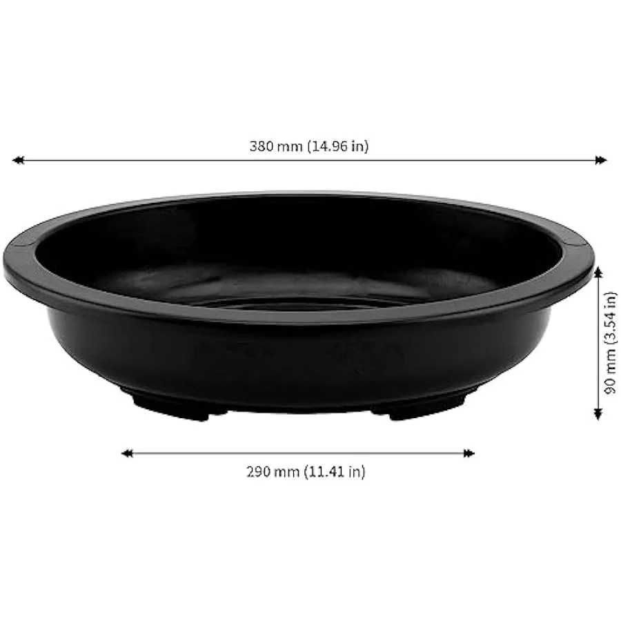 JAPCHET 12 PCS Oval Bonsai Training Pots Plastic Pots with Drainage Holes Oval Nursery Pot for Home Garden and Hotel 15 x 11.4