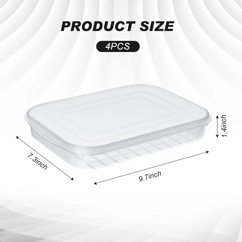Refrigerator Fresh-Keeping Storage Box Home Transparent PE Soft Cover Stackable Food Grade Preservation Box Durable