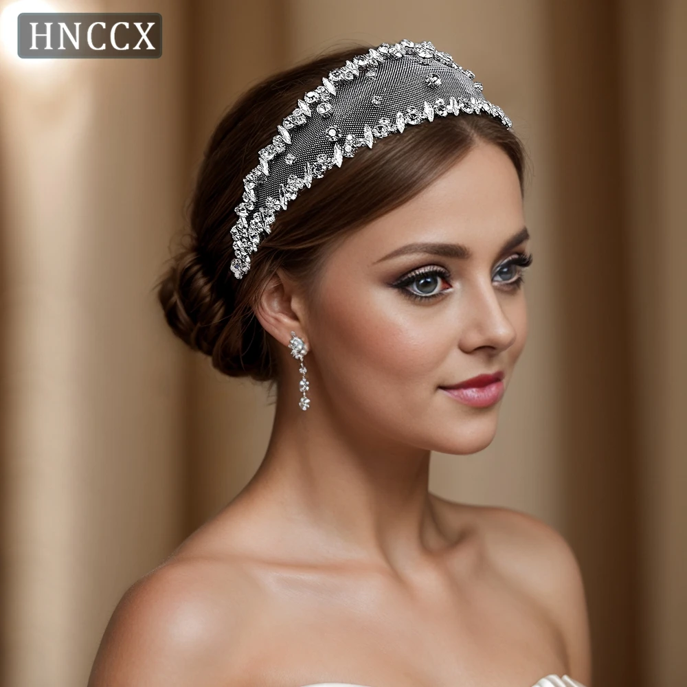 HNCCX Handmade Bridal Hair Band Rhinestone Headdresses Shining Bridesmaid Headwear Bride Hair Accessories Women  Adornment CP650