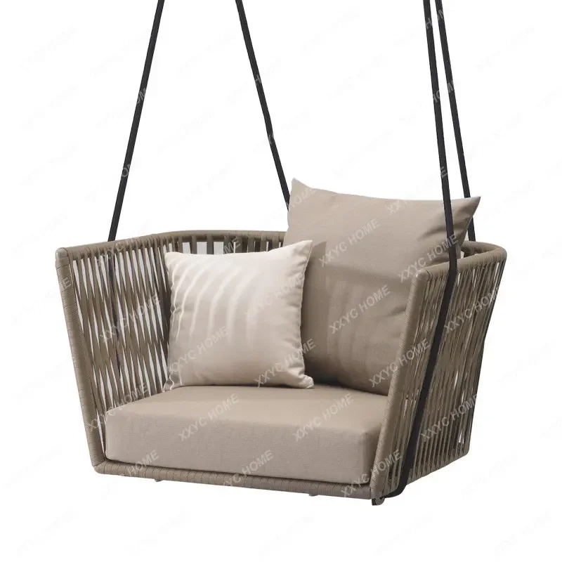 Outdoor Swing Glider Hanging Basket Rattan Chair Balcony Rocking Chair Single Courtyard Swing Rattan