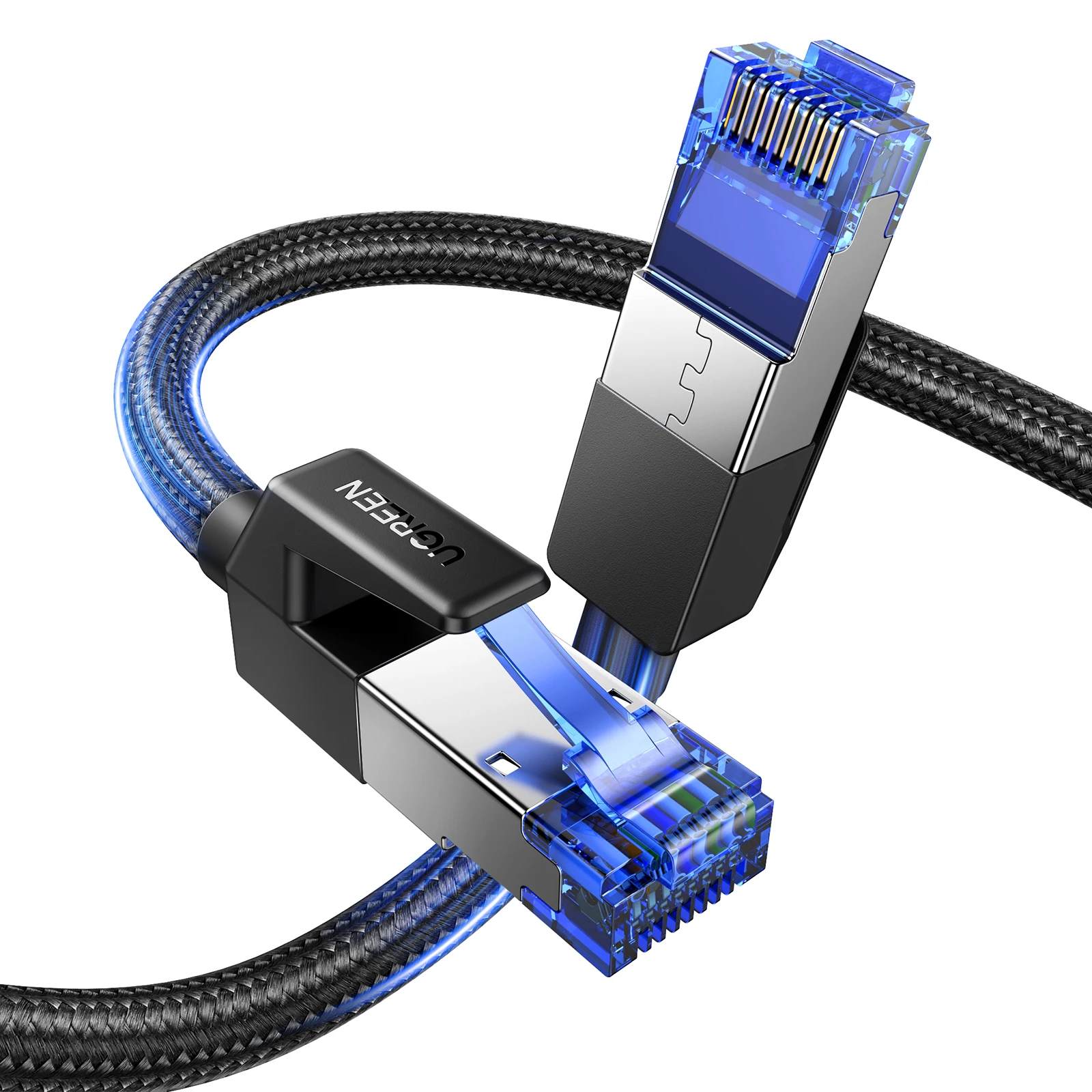 UGREEN kabel Ethernet CAT8 40Gbps bawełniany pleciony przewód sieciowy do modemu PC Laptop PS 5/4 Router RJ45 Ethernet — zdjęcie produktu 7