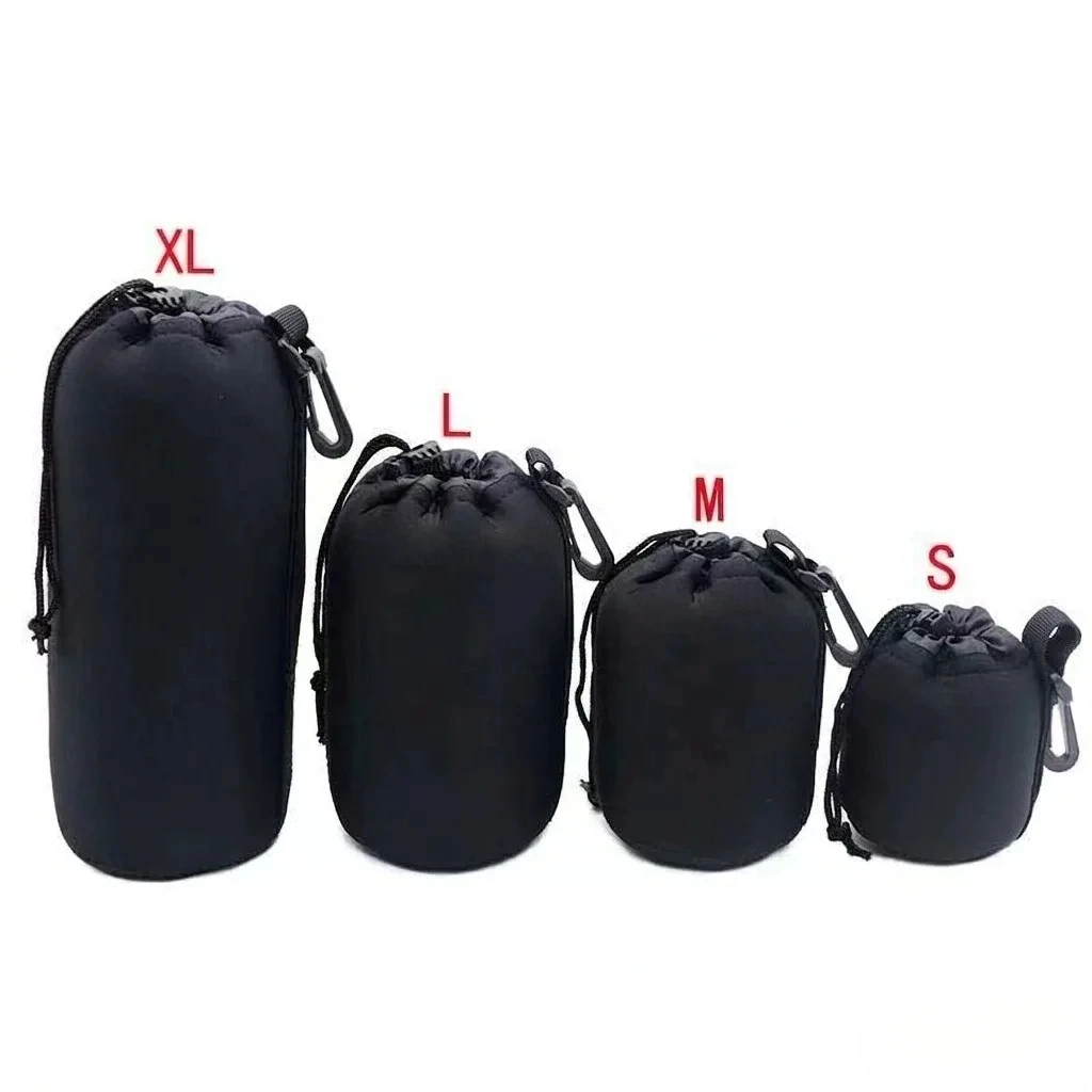 Lens Pouch Set 4 Sizes Neoprene Soft Camera Lens Case Protective Bag for Canon Nikon Sony DSLR Mirrorless Photography