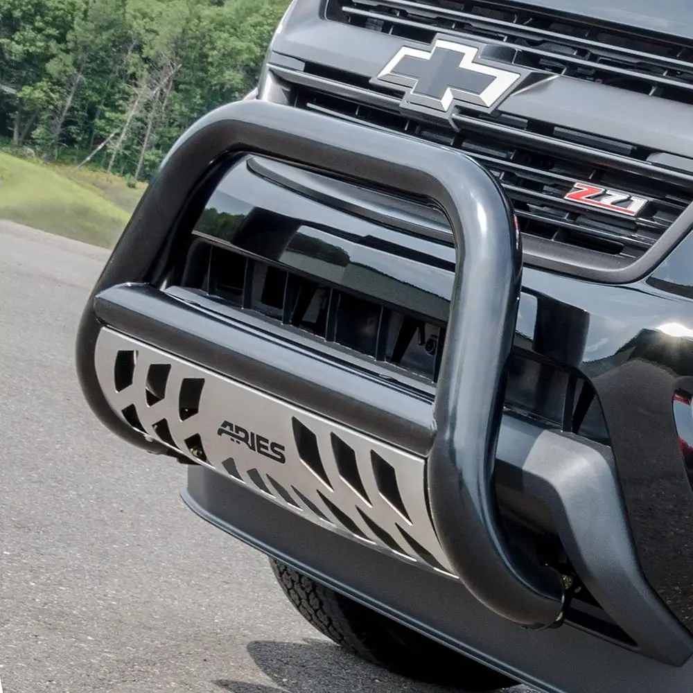 3-Inch Black Steel Bull Bar, No-Drill Installation, Compatible with Colorado and Canyon Models