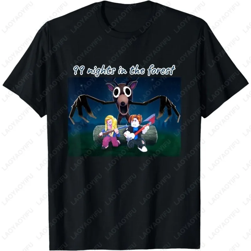99 Nights Halloween Gamer Deer in The Forest Fun Unisex Tshirt Men Women High Quality Cotton Comfortable Tops Novelty Pair Tees